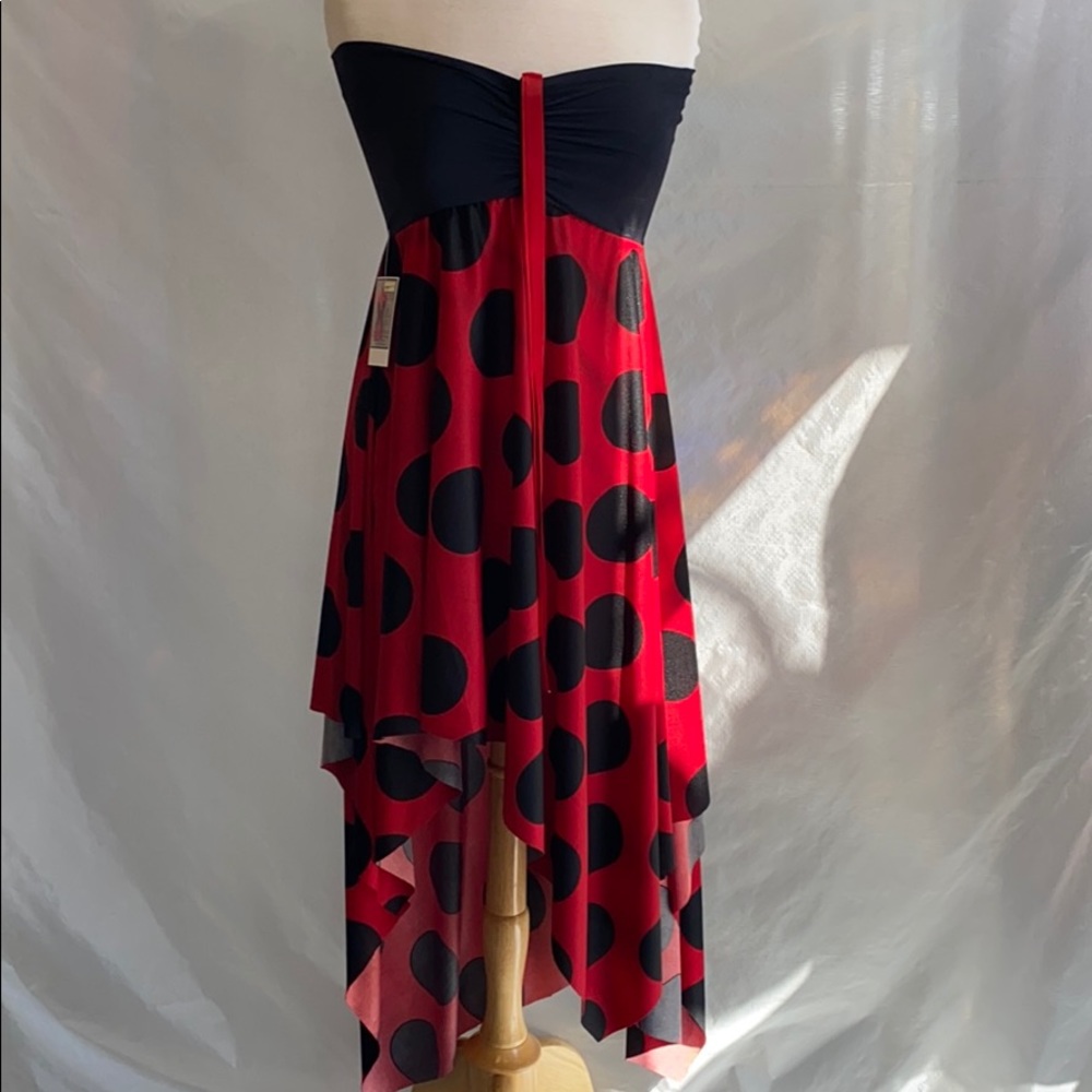 Bandeaux off the shoulder dress polkadot